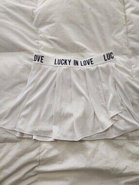 Lucky In Love Skort Skirt Size XS 0/2 White Tennis Golf Pickelball